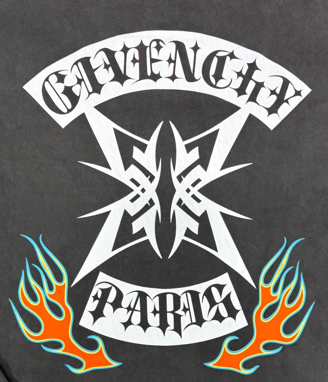 Givenchy Flames Logo Round Neck T-shirts in Black Best Sale UK Reps AAA Quality