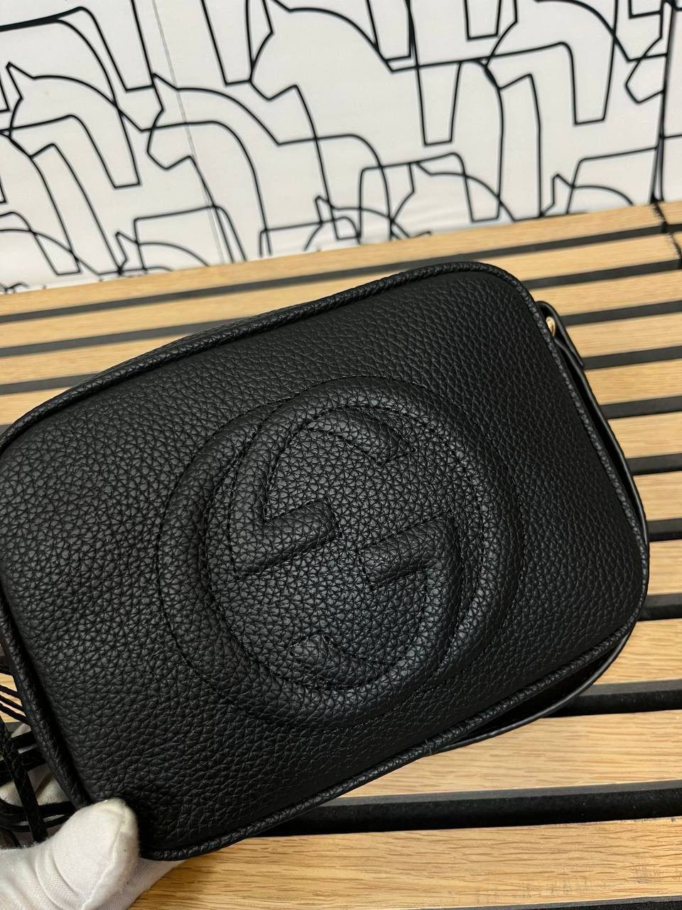 Gucci Soho Disco Black Pebbled Leather Womens Crossbody Bag UK Reps AAA Quality