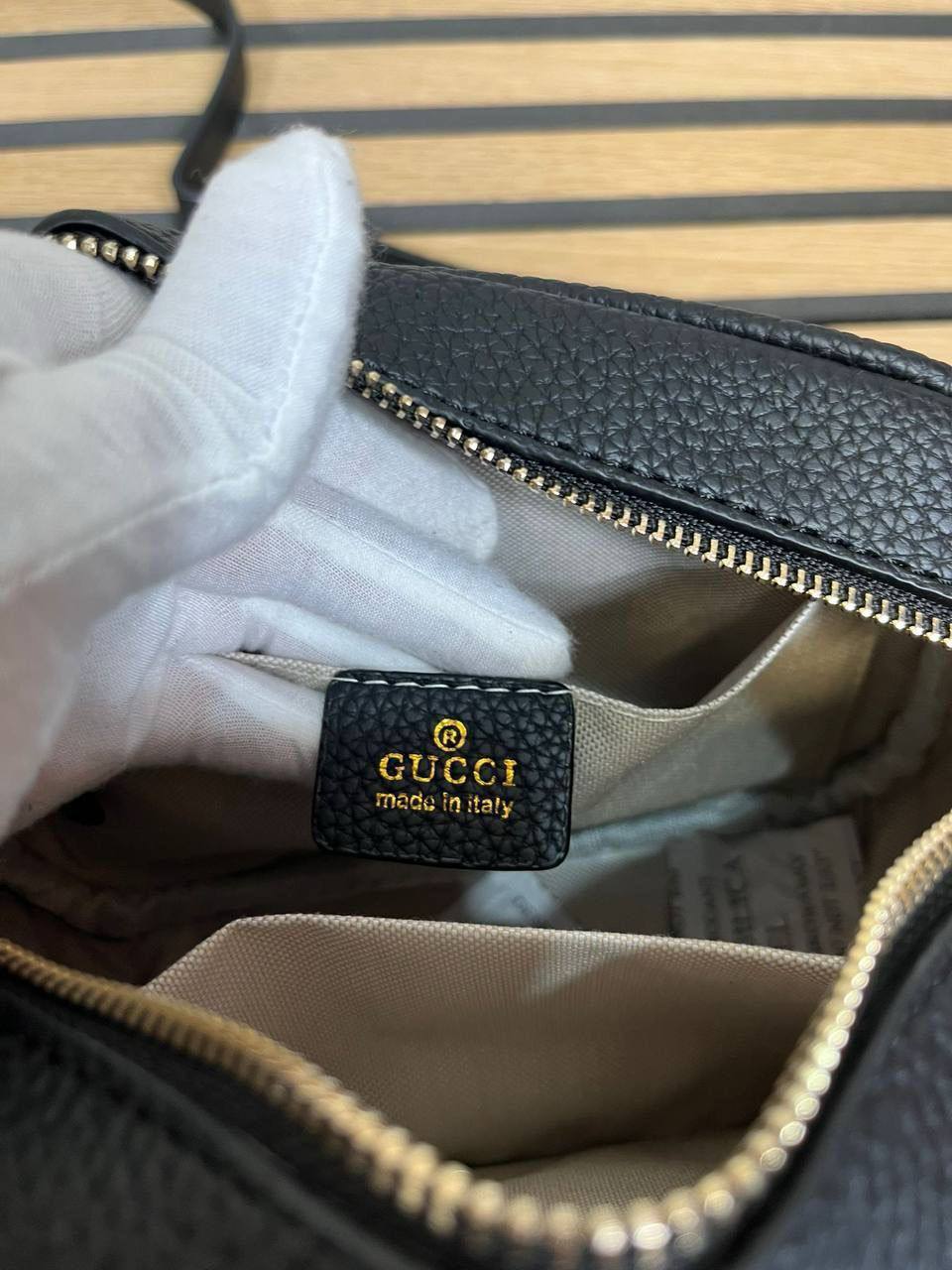 Gucci Soho Disco Black Pebbled Leather Womens Crossbody Bag UK Reps AAA Quality