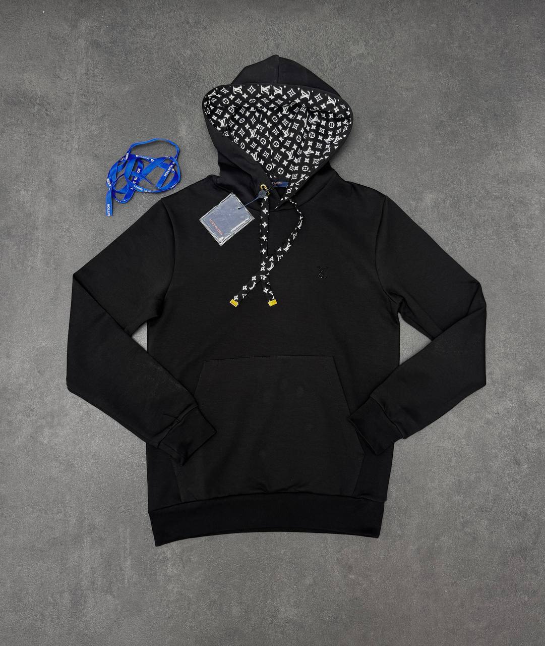 Louis Vuitton Men's Cotton Monogram Accent Hoodie Printed in 2 Colors UK Reps AAA Quality