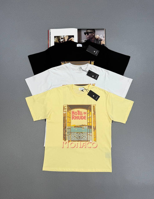 Rhude Hotel Di Monaco T-Shirts Mens in Multiple Colors UK Reps AAA Quality