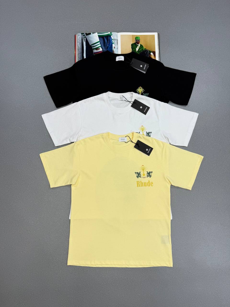 Rhude Tobacco Crew Neck Graphic Print T-shirts Mens in 2 Colors UK Reps AAA Quality