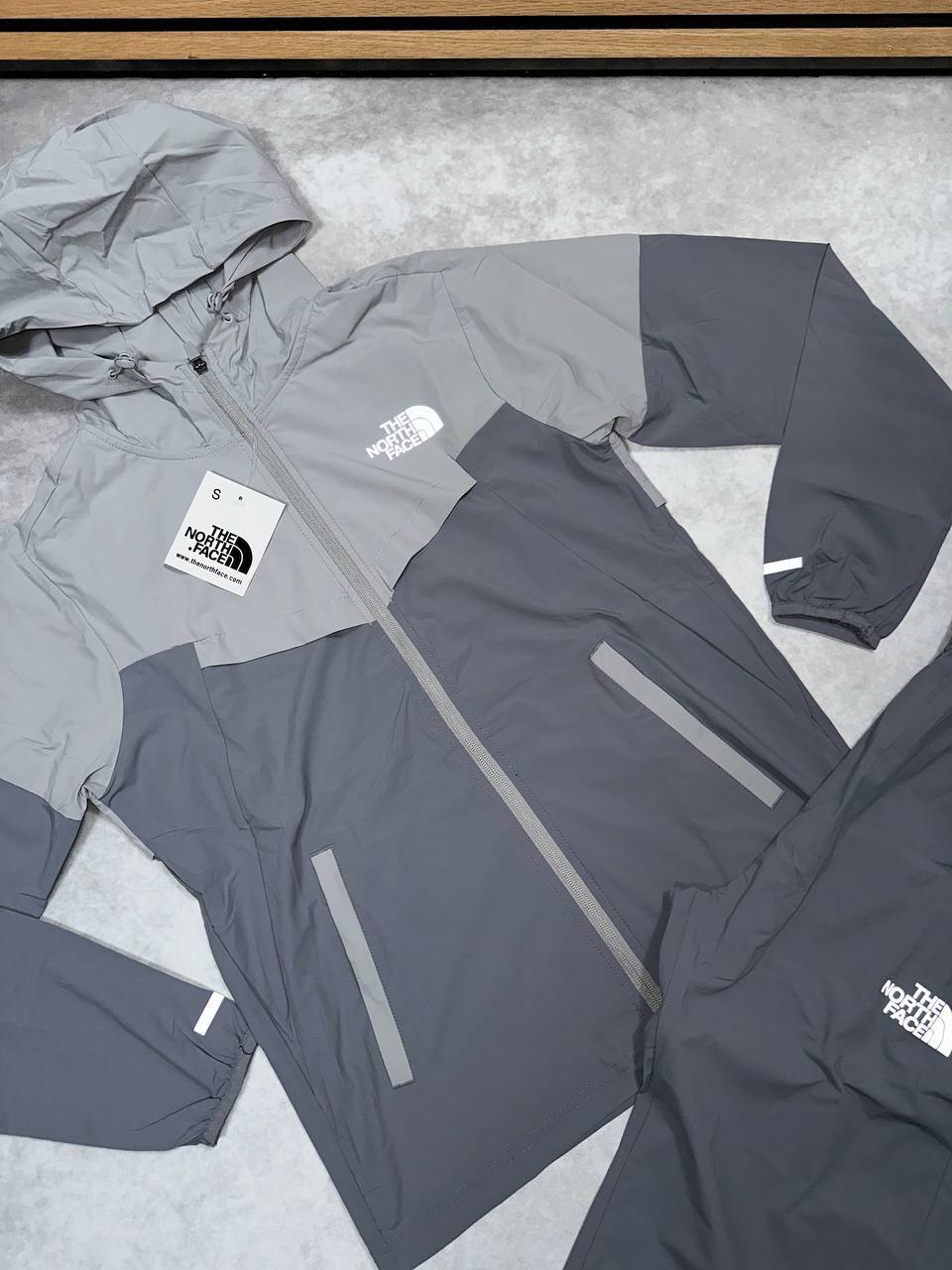 The North Face Men's Mountain Athletics Wind Full Zip Tracksuit in Grey Color UK Reps AAA Quality