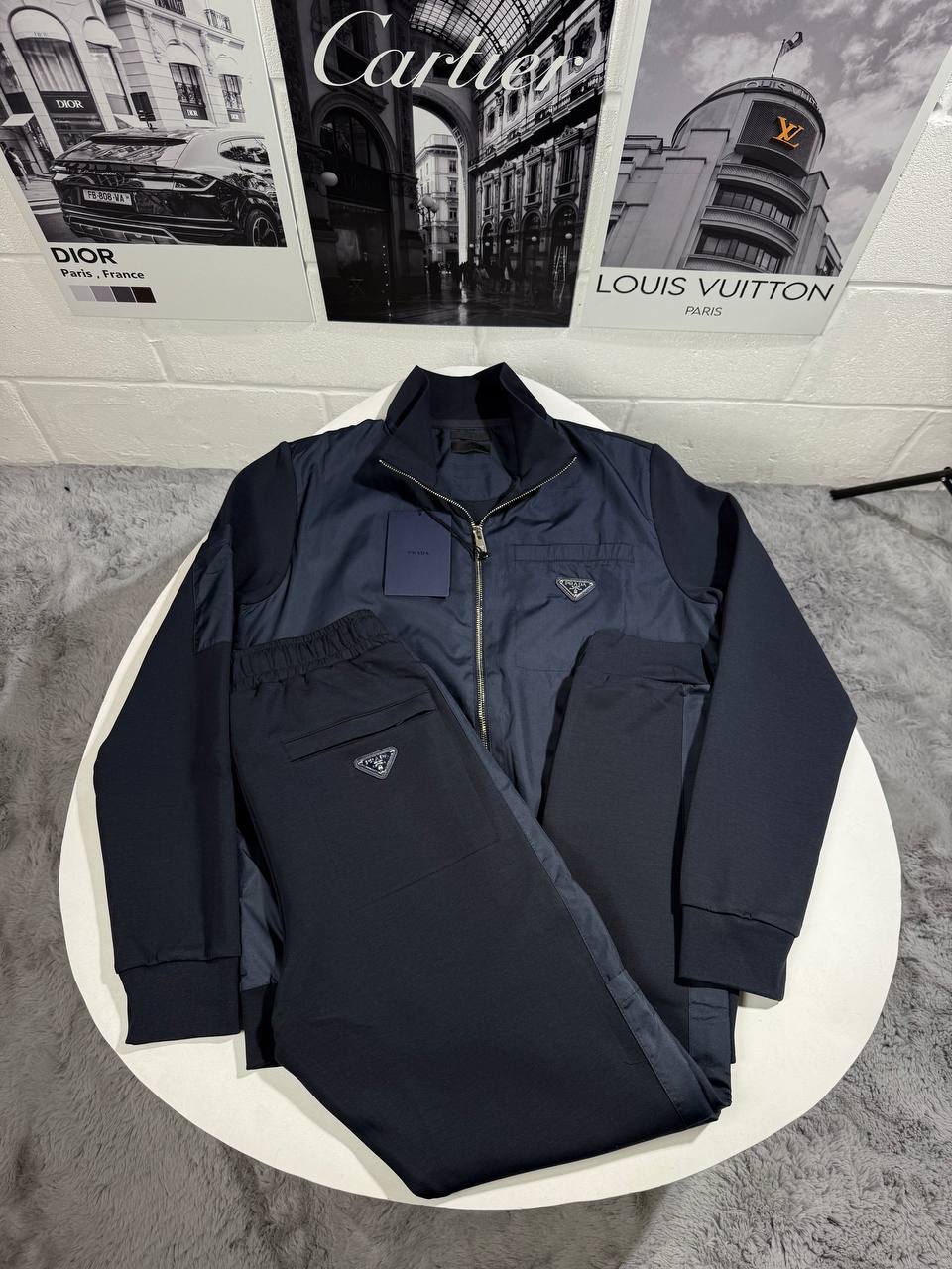 Prada Cardigan with Re-Nylon Tracksuits in 2 Colors Mens UK Reps AAA Quality