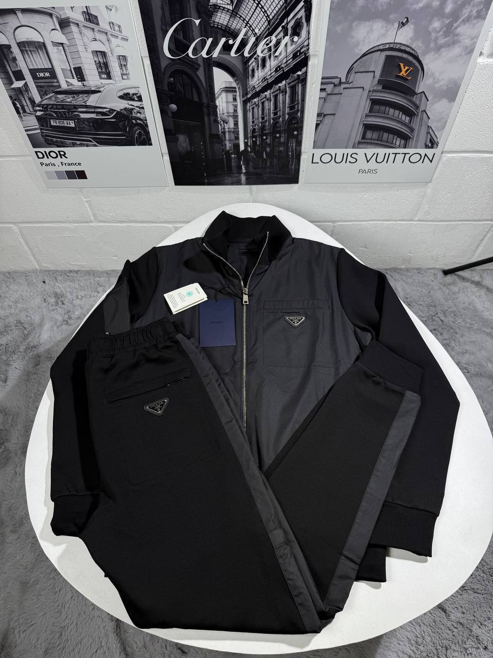 Prada Cardigan with Re-Nylon Tracksuits in 2 Colors Mens UK Reps AAA Quality