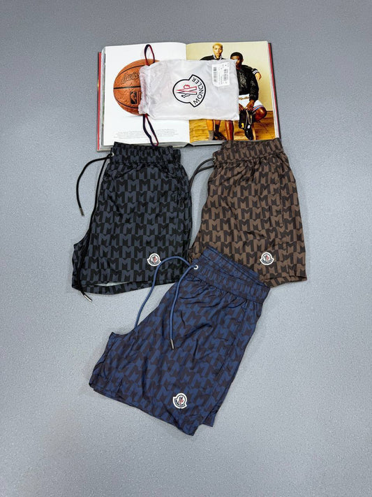 Moncler Monogram-Print Drawstring Swim Shorts Mens in Multiple Colors UK Reps AAA Quality