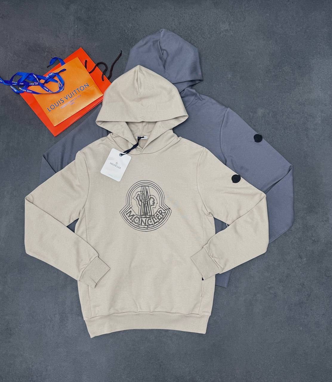 Moncler Logo-Appliqued Printed Cotton-Jersey Hoodie Mens in 2 Colors UK Reps AAA Quality