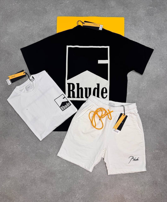 Rhude Chevron Tee Men's Cotton Chevron Logo T-Shirts & Shorts Set in Multiple Colors UK Reps AAA Quality