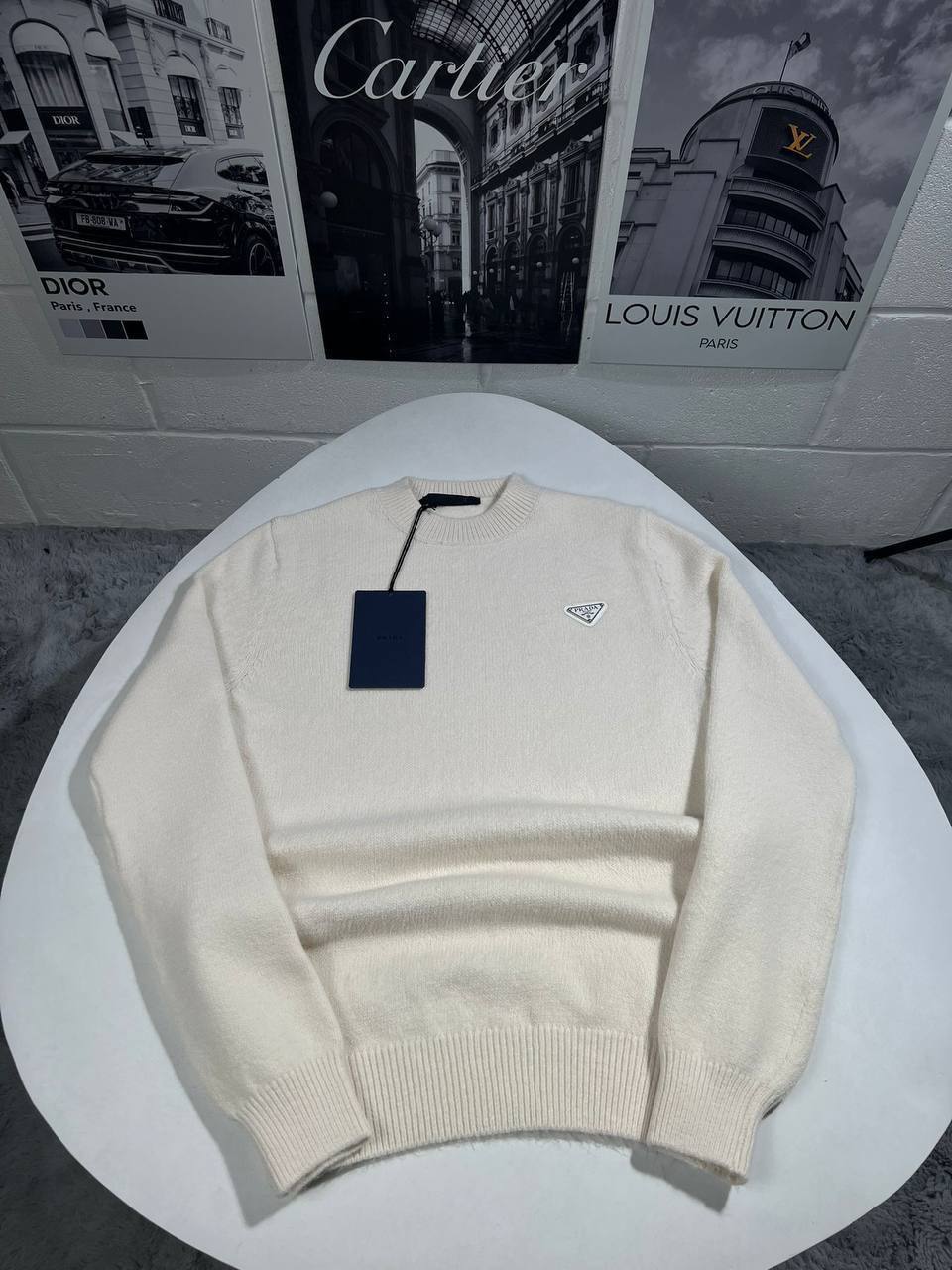 Prada Knitted Cotton Crew Neck Mens Jumpers in Multiple Colors UK Reps AAA Quality