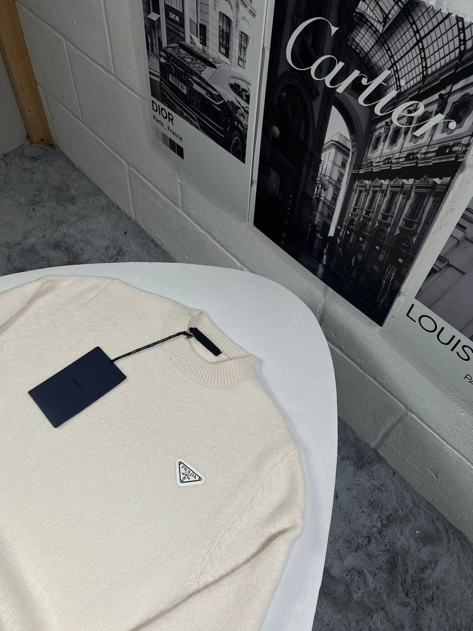 Prada Knitted Cotton Crew Neck Mens Jumpers in Multiple Colors UK Reps AAA Quality