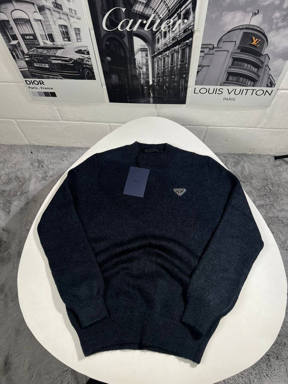 Prada Knitted Cotton Crew Neck Mens Jumpers in Multiple Colors UK Reps AAA Quality