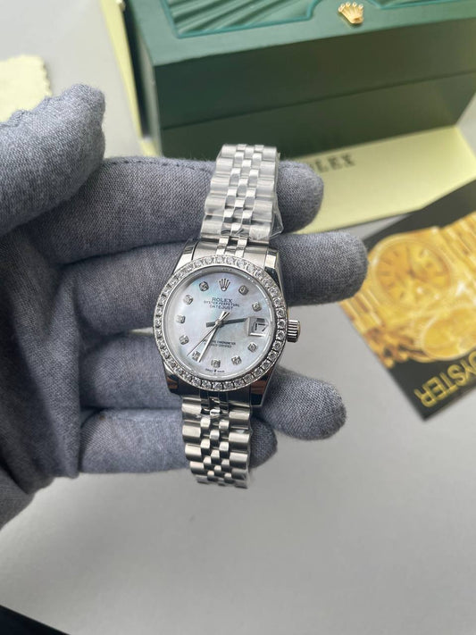 Rolex Datejust White Dial Oyster Stainless Steel Jubilee Diamond Bezel Womens Watch Best Sale UK Reps AAA Quality