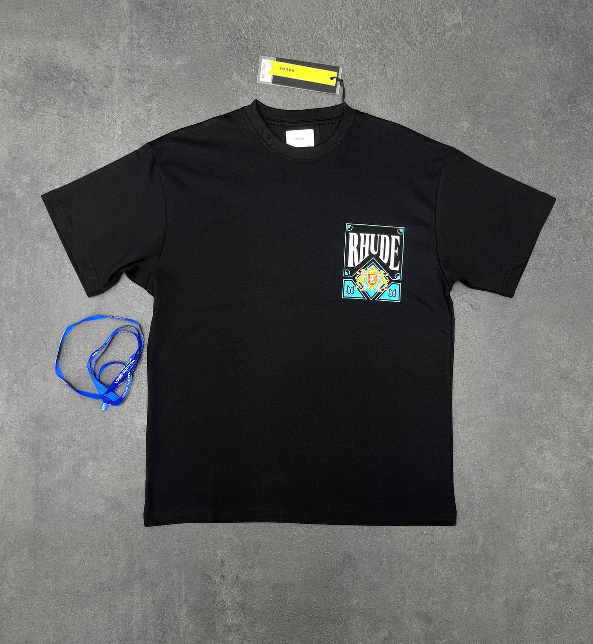 Rhude Fashion Blue Poker Card Printing T-Shirts in 2 Colors UK Reps AAA Quality