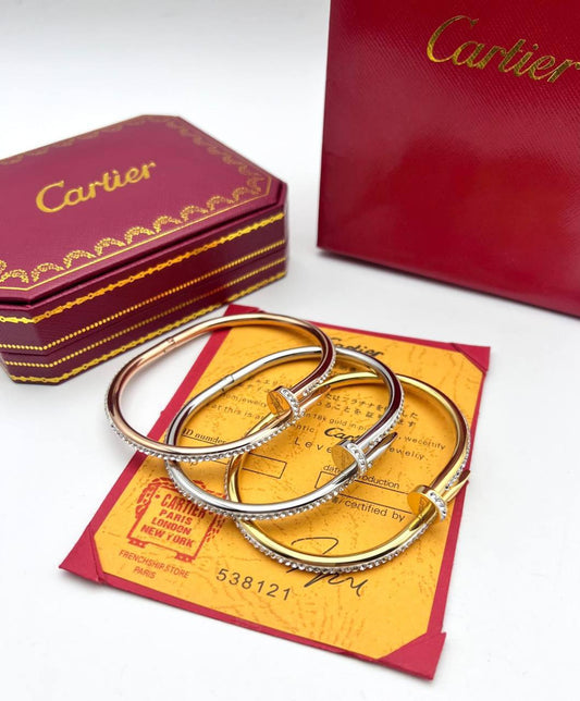 Cartier Nail Bangle With Stones Jewellery Womens Bracelets in Multiple Colors UK Reps AAA Quality