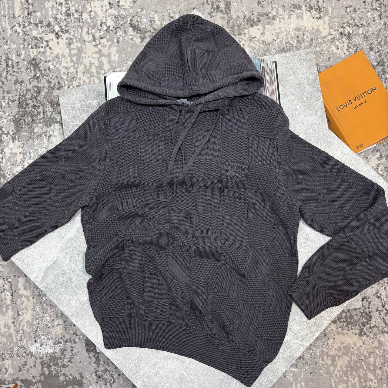 Louis Vuitton Wool Graphic Knitwear Crew Neck Full Sleeves Hoodie Tracksuits in 2 Colors UK Reps AAA Quality