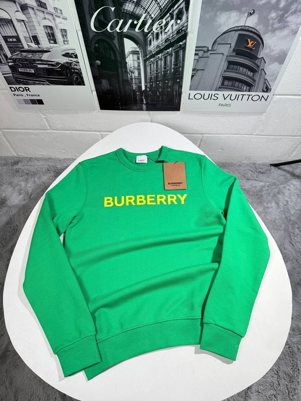 Burberry Crewneck Logo-Print Stretch Wool Blend Sweatshirt Mens in Multiple Colors UK Reps AAA Quality