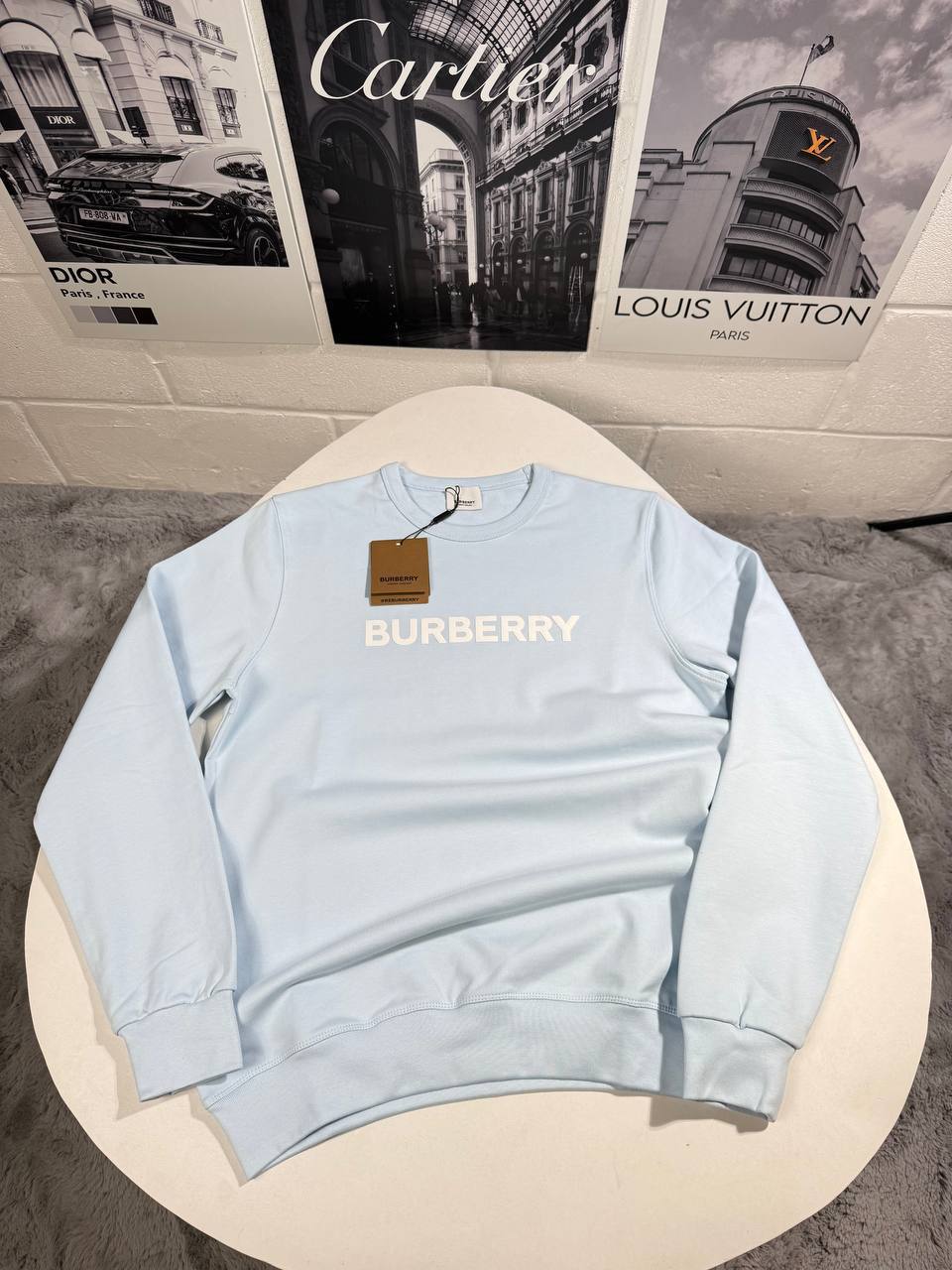 Burberry Crewneck Logo-Print Stretch Wool Blend Sweatshirt Mens in Multiple Colors UK Reps AAA Quality