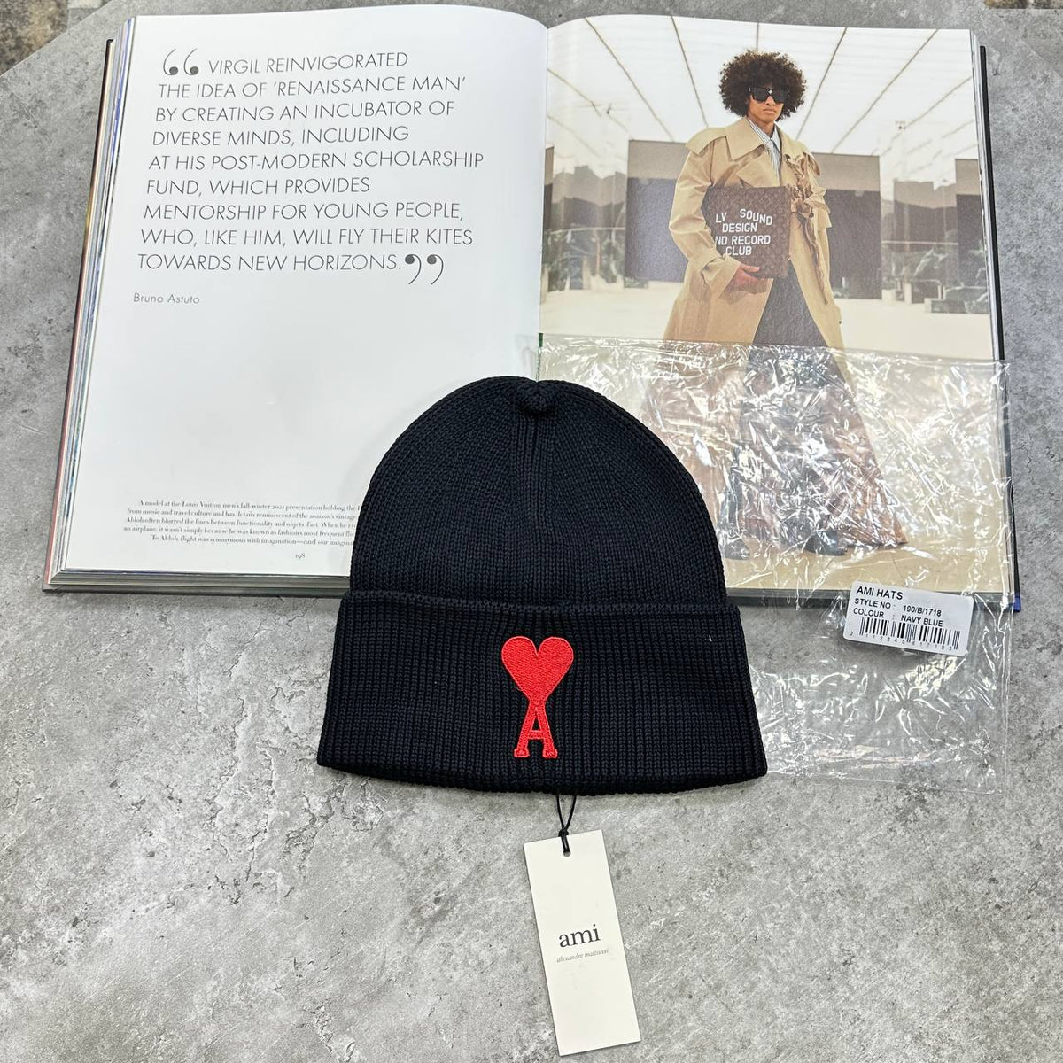 Ami Paris Ami de Cœur Classic Logo Beanie Hat Mens UK Reps Superclone Quality