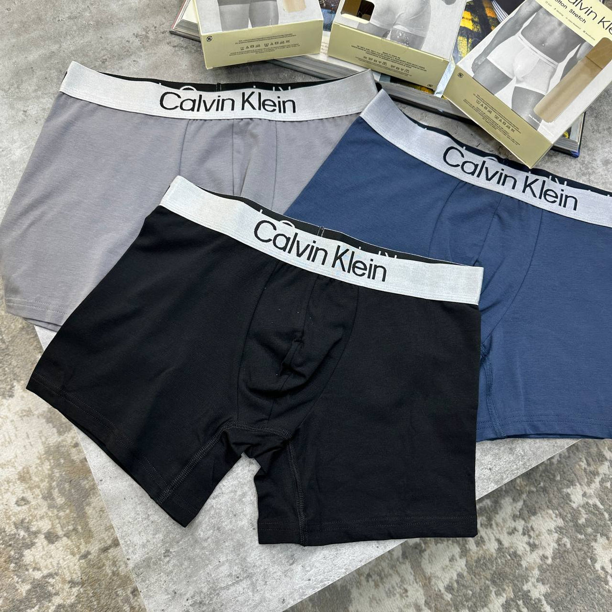 Calvin Klein Men's Cotton Stretch Boxer Shorts Pack of 3 UK Reps Superclone Quality