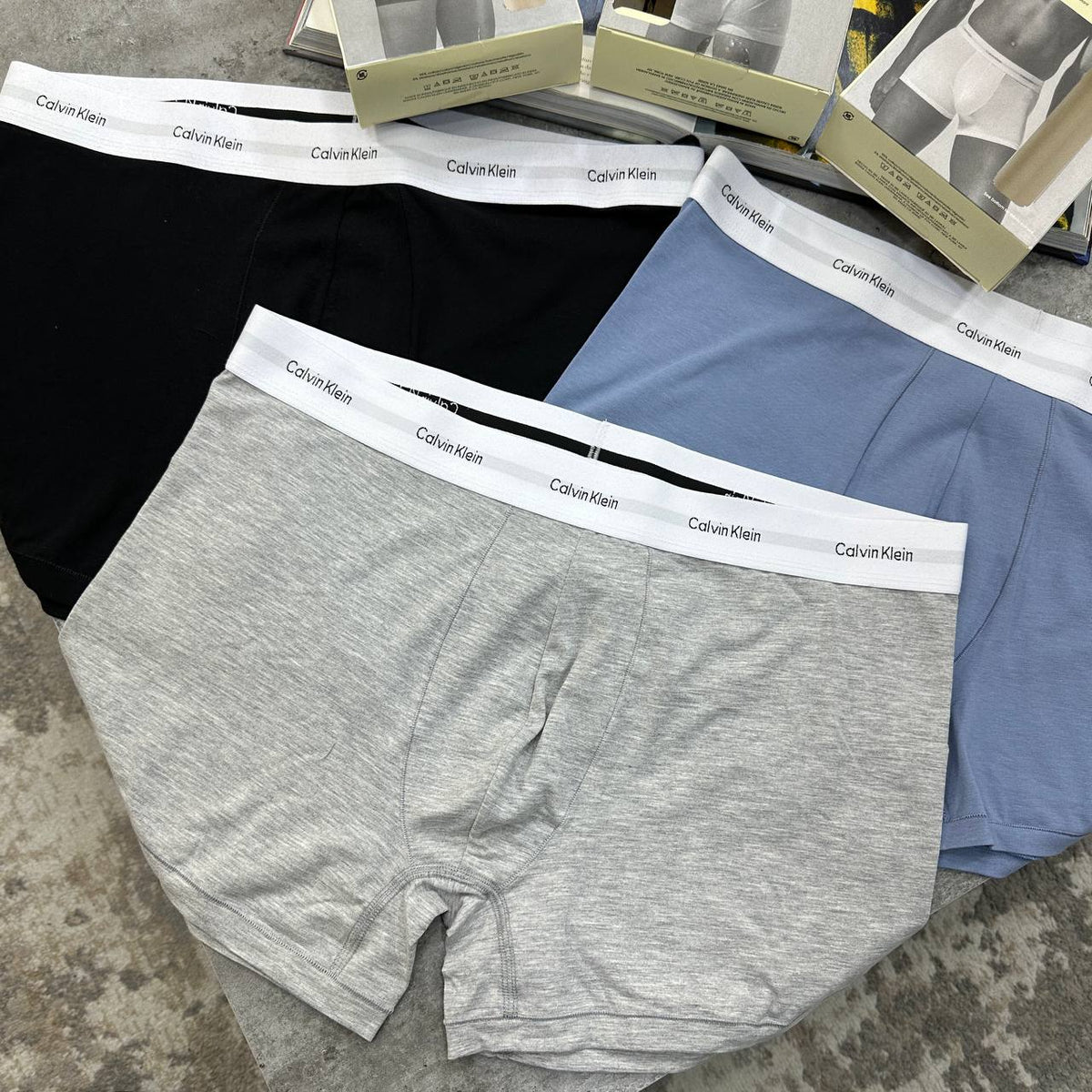 Calvin Klein Men's Elastic Waistband Boxer Shorts Pack of 3 UK Reps Superclone Quality