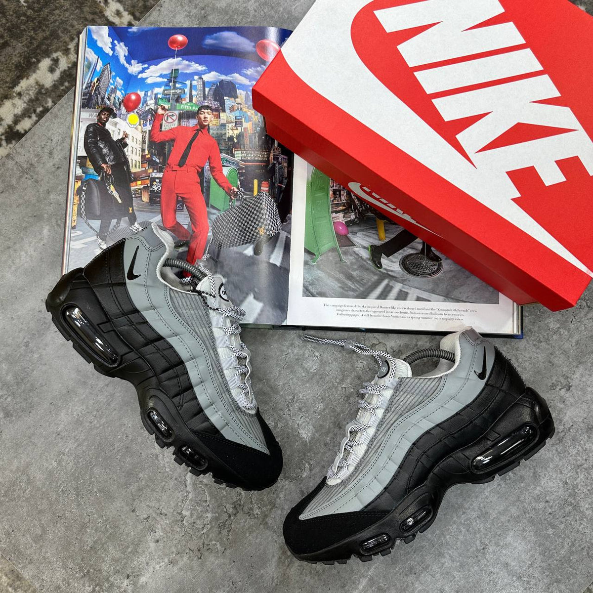 Nike Air Max 95 Grey and Black Mens Trainers UK Reps Superclone Quality