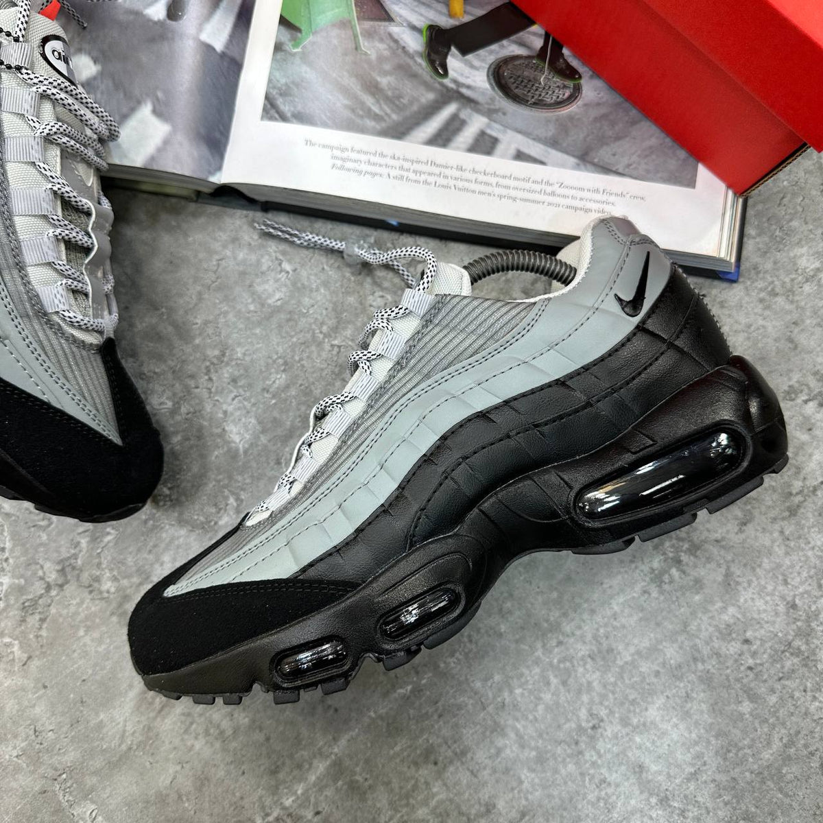 Nike Air Max 95 Grey and Black Mens Trainers UK Reps Superclone Quality