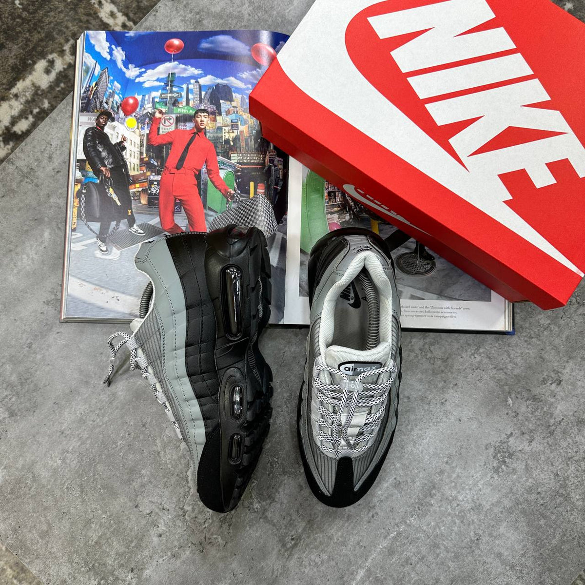 Nike Air Max 95 Grey and Black Mens Trainers UK Reps Superclone Quality