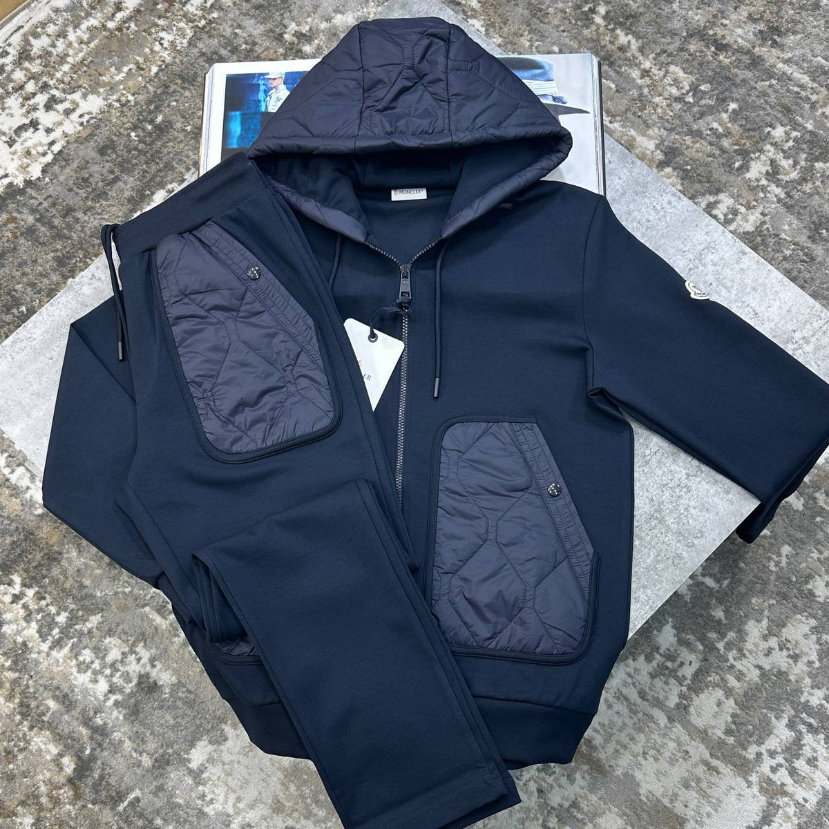 Moncler Quilted Cotton-Blend Tracksuits Mens UK Reps Superclone Quality