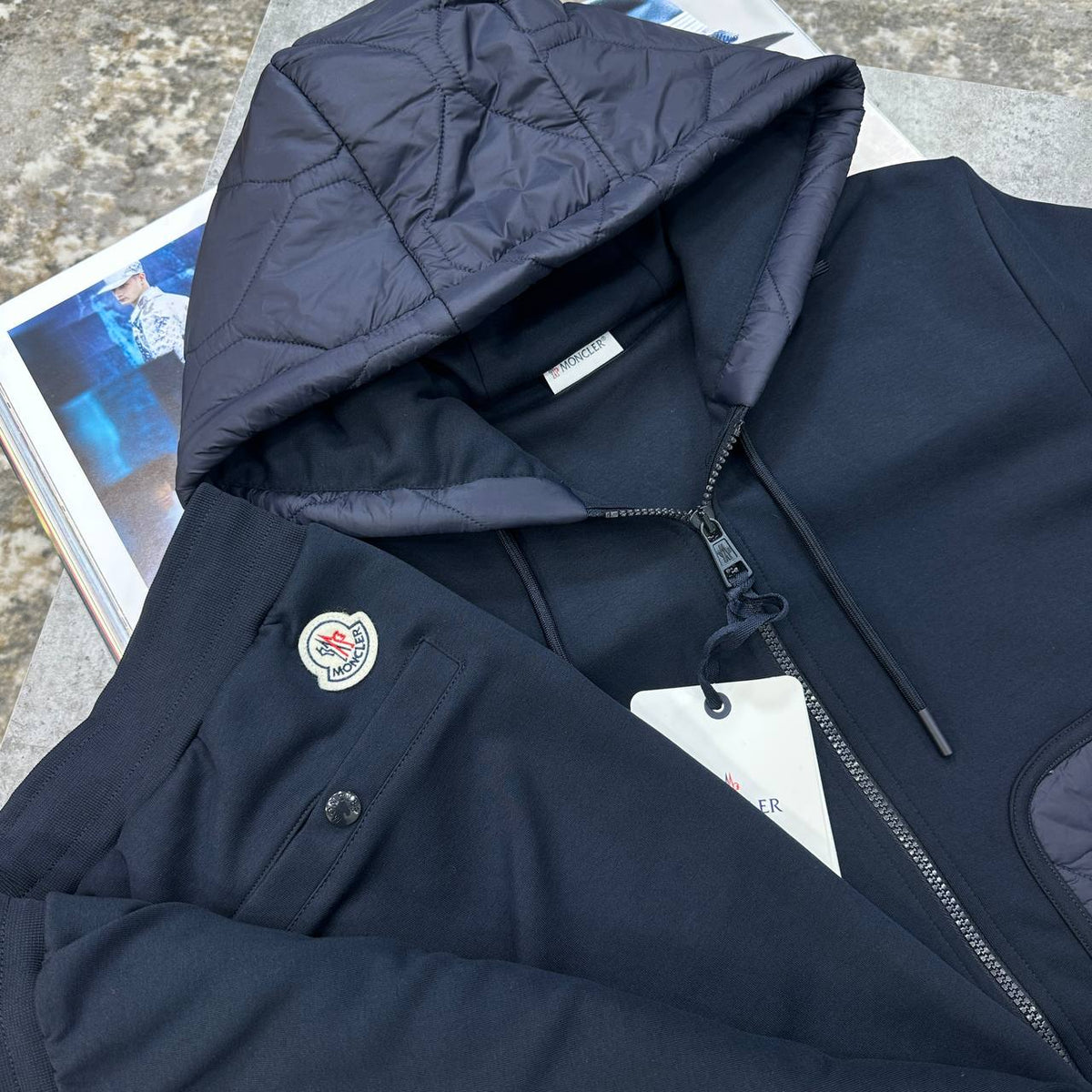 Moncler Quilted Cotton-Blend Tracksuits Mens UK Reps Superclone Quality