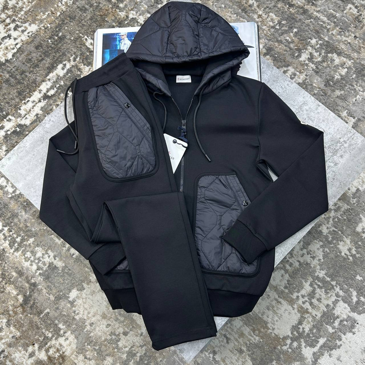 Moncler Quilted Cotton-Blend Tracksuits Mens UK Reps Superclone Quality