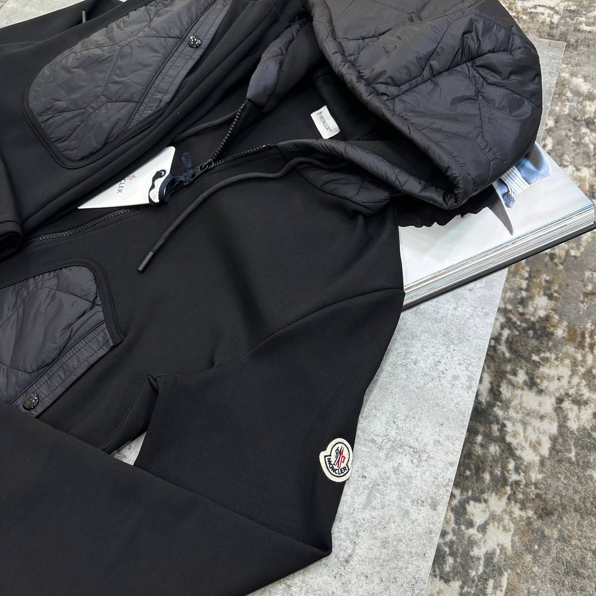 Moncler Quilted Cotton-Blend Tracksuits Mens UK Reps Superclone Quality