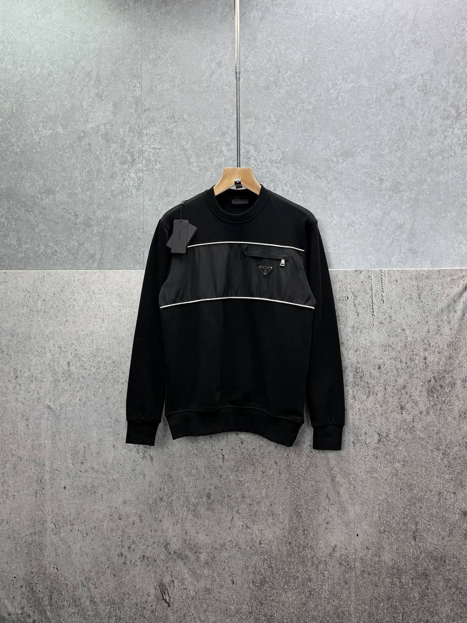 Prada Logo Pocket Zippered Jumpers Mens in 2 Colors UK Reps AAA Quality