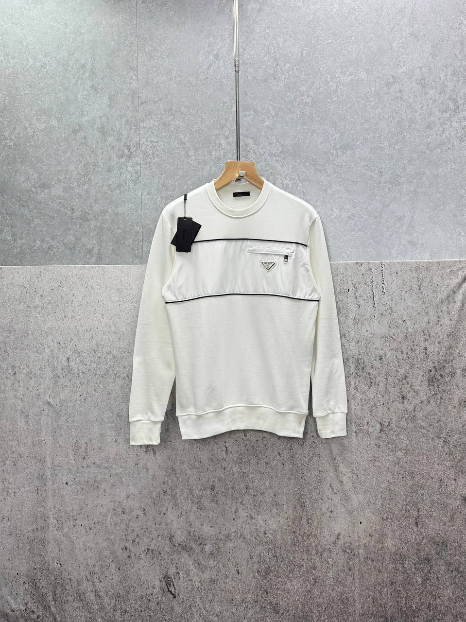 Prada Logo Pocket Zippered Jumpers Mens in 2 Colors UK Reps AAA Quality