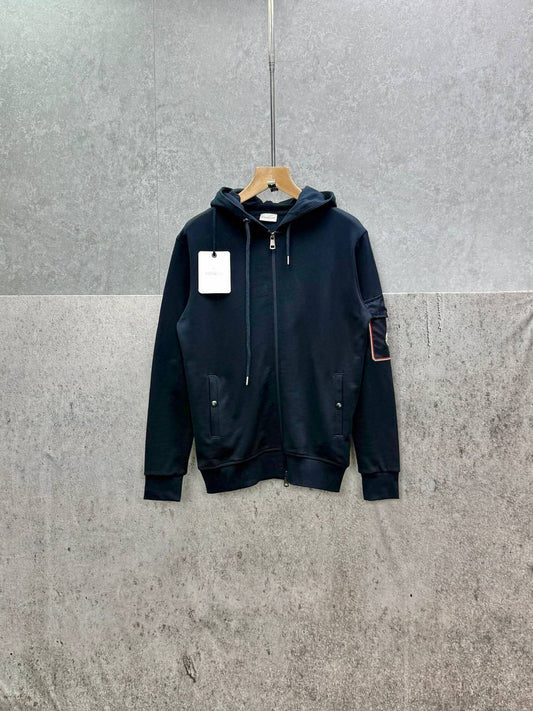 Moncler Sleeve Pocket Zip Crew Neck Hoodie Mens in Multiple Colors Best Sale UK Reps AAA Quality