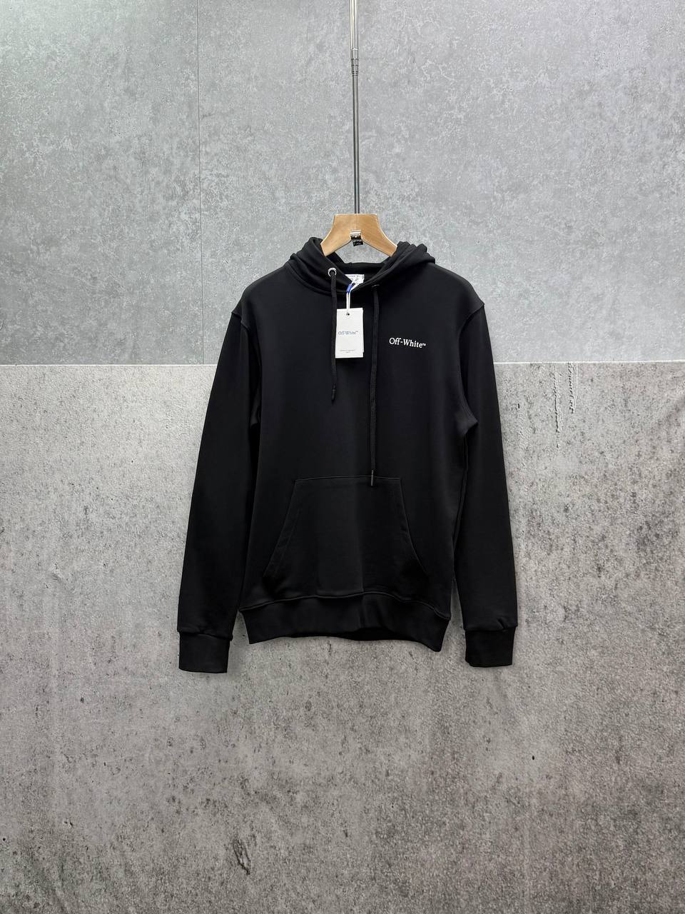 Off-White Black Scratch Tab Skate Hoodie Mens in Black Color Best Sale UK Reps AAA Quality