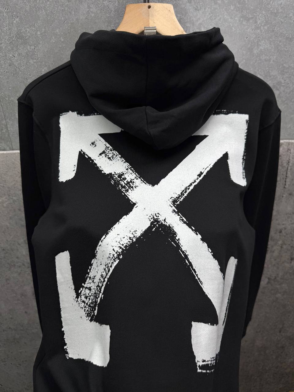 Off-White Paint Arrow Slim Hoodie Mens in Black Color Best Sale UK Reps AAA Quality