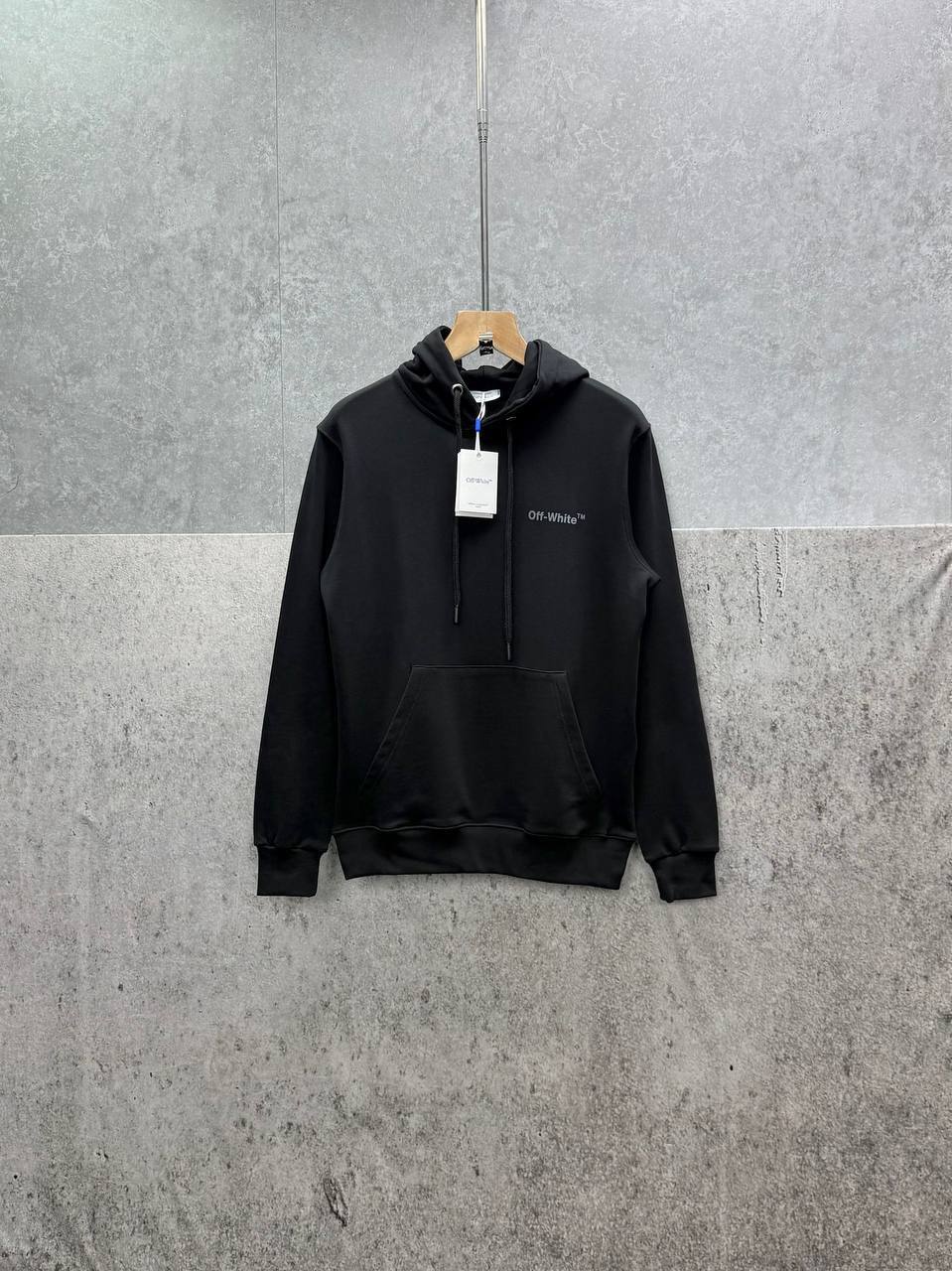 Off White Diagonal Logo Hoodie Mens in Black Color Best Sale UK Reps AAA Quality