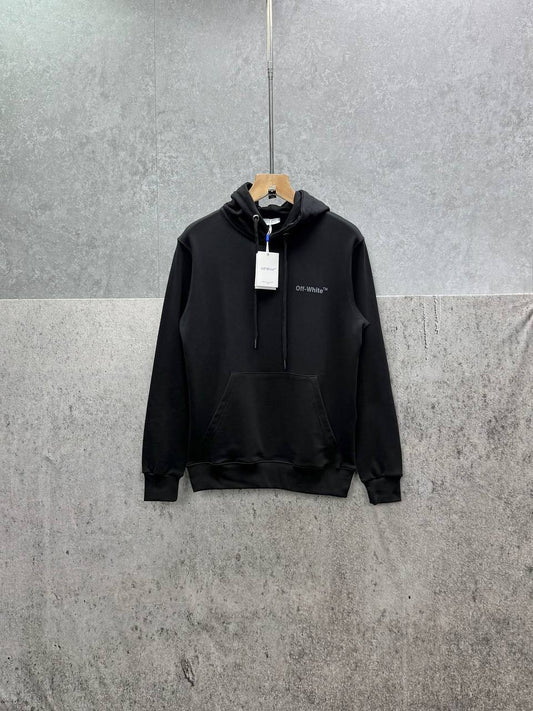 Off White Diagonal Logo Hoodie Mens in Black Color Best Sale UK Reps AAA Quality