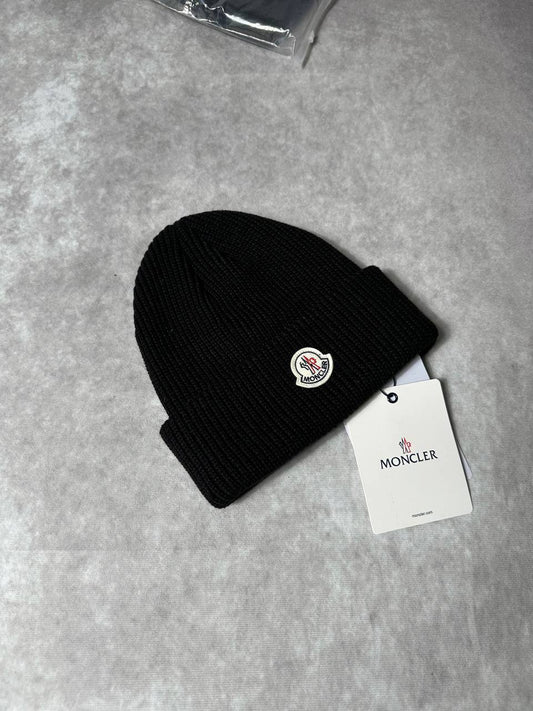 Moncler Wool Cotton Beanie Mens in Black Color Best Sale UK Reps AAA Quality
