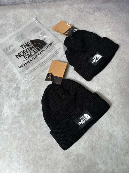 The North Face Logo Box Cuffed Beanie Mens in Black Color Best Sale UK Reps AAA Quality