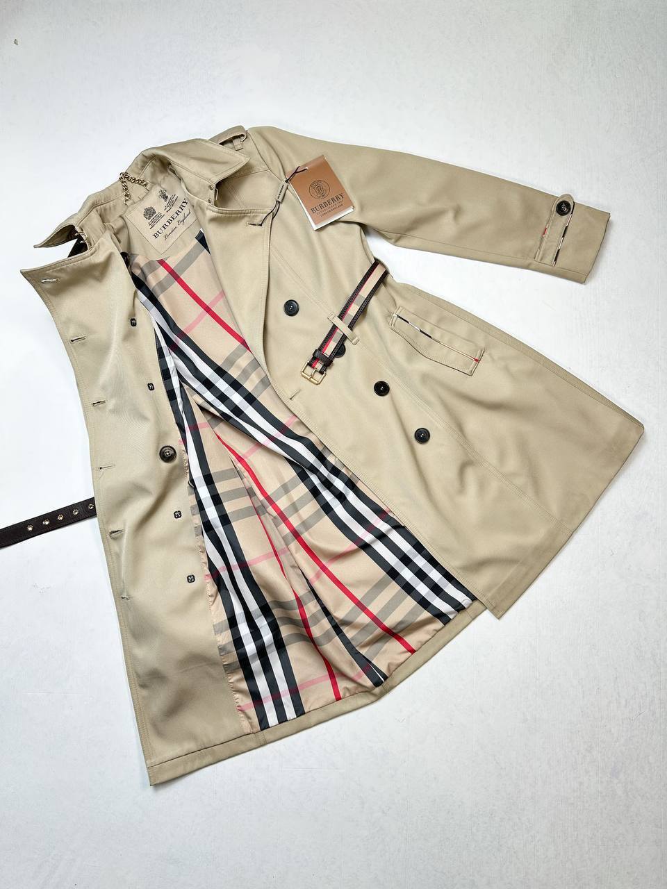 Burberry Brit Trench Coat Nova Check Belted Womens in 2 Colors Best Sale UK Reps AAA Quality