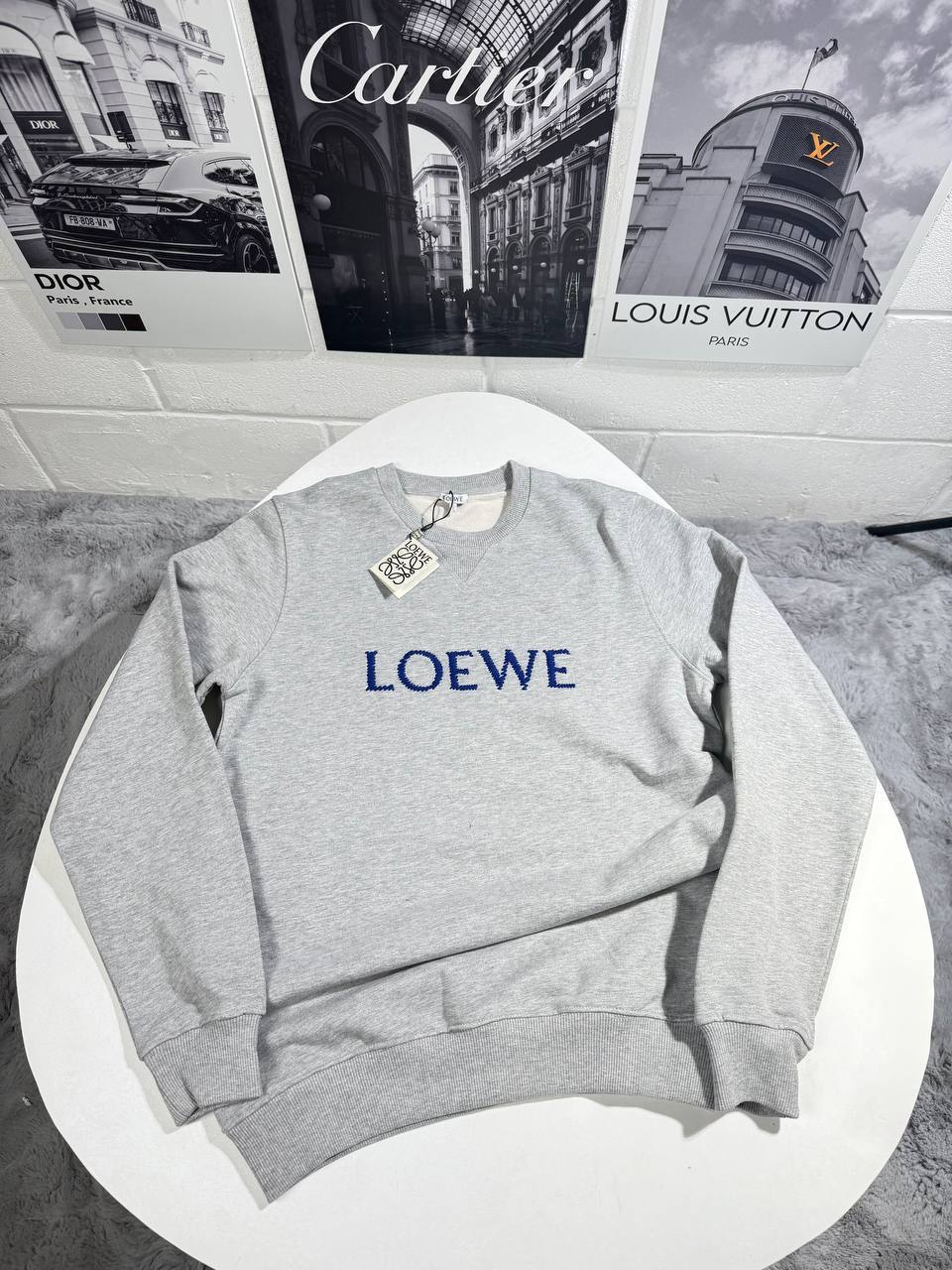 Loewe Logo-Embroidered Round Neck Mens Jumpers in 2 Colors UK Reps AAA Quality