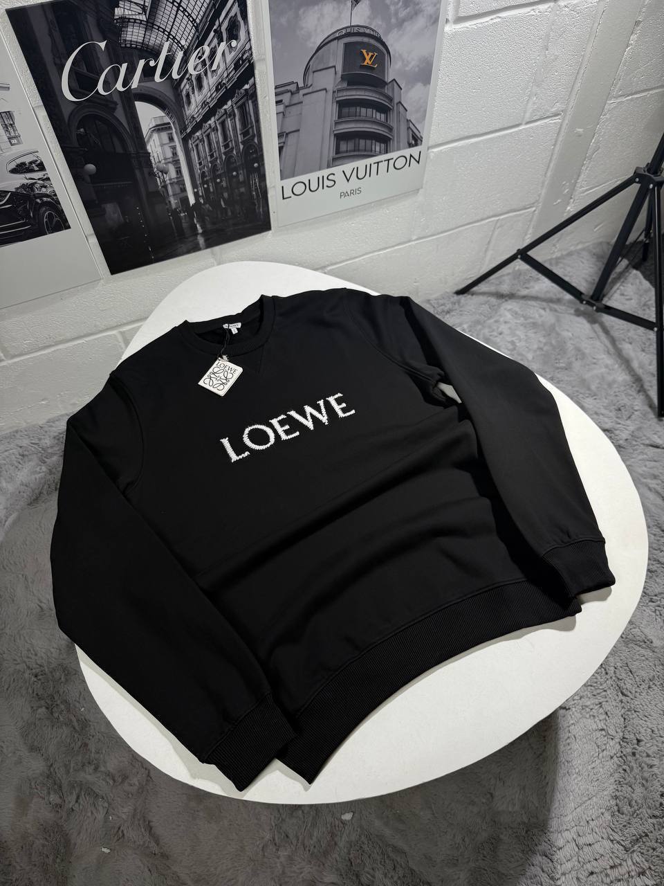 Loewe Logo-Embroidered Round Neck Mens Jumpers in 2 Colors UK Reps AAA Quality
