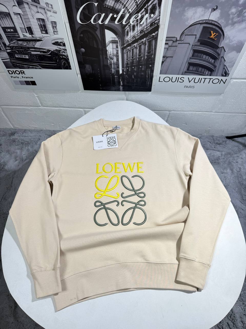 Loewe Anagram Classic Logo Crewneck Mens Jumpers in 2 Colors UK Reps AAA Quality