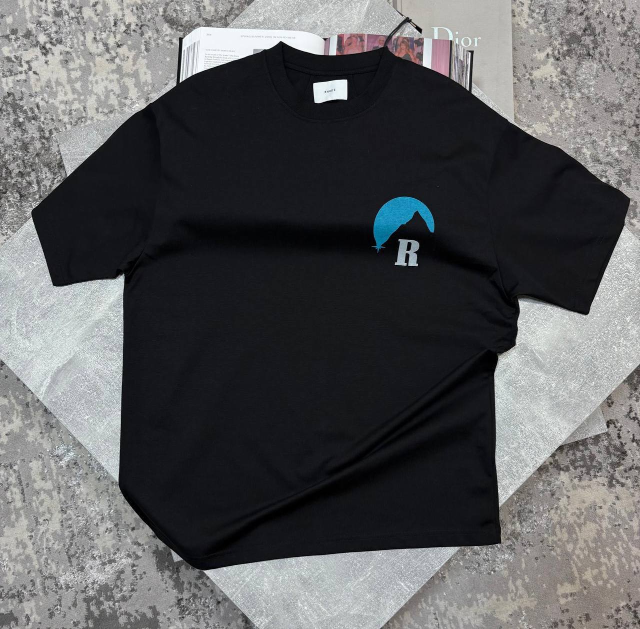Rhude Moonlight Tropics Mountain Logo T-Shirts Mens in 2 Colors UK Reps AAA Quality