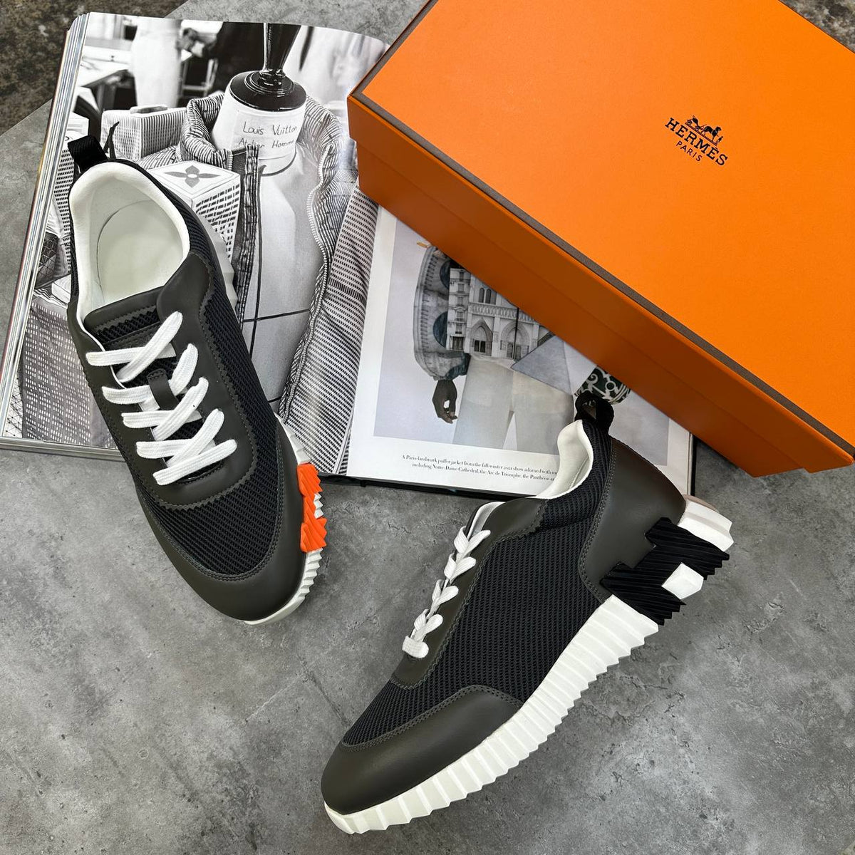 Hermes Bouncing Goatskin Sneakers Men's Best Sale UK Reps Superclone Quality