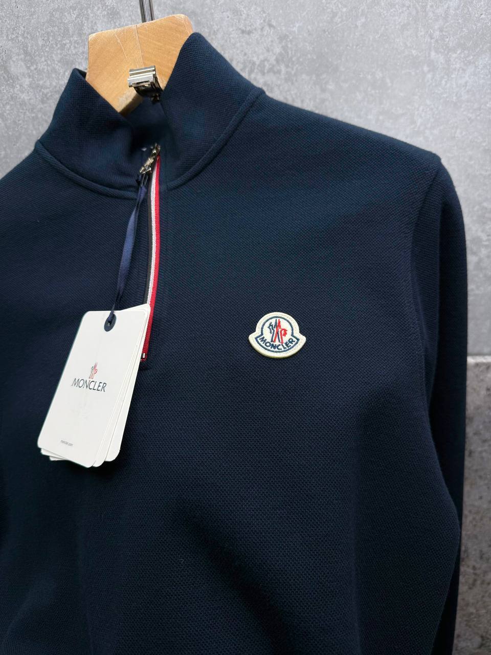 Moncler Badge Logo Quarter Zip Jumpers in Multiple Colors Mens UK Reps AAA Quality