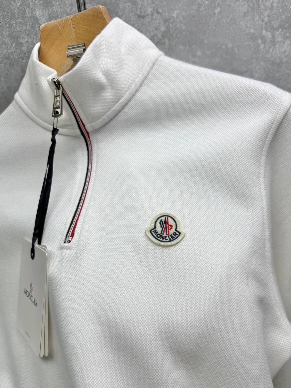 Moncler Badge Logo Quarter Zip Jumpers in Multiple Colors Mens UK Reps AAA Quality