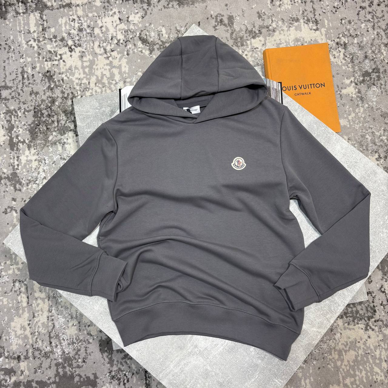 Moncler Black Logo Patch Cotton Hoodies in Multiple Colors Mens UK Reps AAA Quality