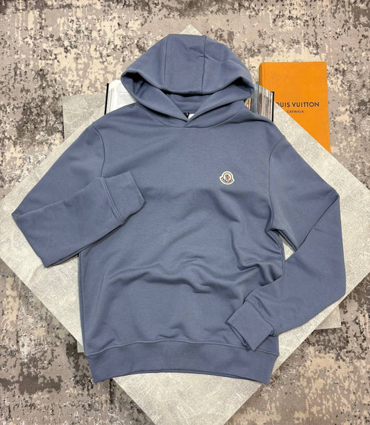 Moncler Black Logo Patch Cotton Hoodies in Multiple Colors Mens UK Reps AAA Quality